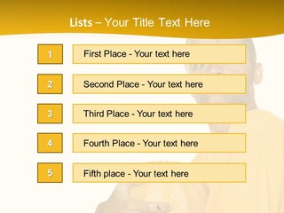 A Man In A Yellow Shirt Holding A Pumpkin PowerPoint Template