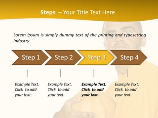 A Man In A Yellow Shirt Holding A Pumpkin PowerPoint Template