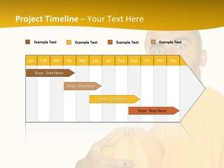 A Man In A Yellow Shirt Holding A Pumpkin PowerPoint Template
