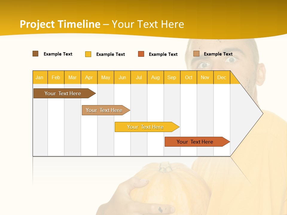 A Man In A Yellow Shirt Holding A Pumpkin PowerPoint Template
