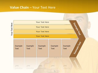 A Man In A Yellow Shirt Holding A Pumpkin PowerPoint Template