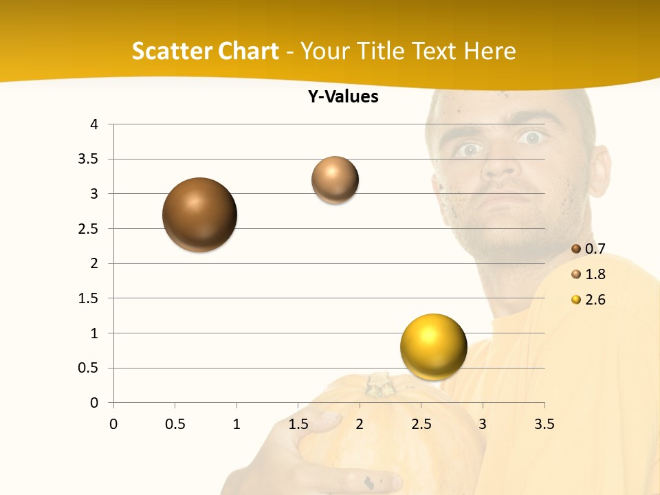 A Man In A Yellow Shirt Holding A Pumpkin PowerPoint Template