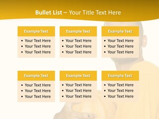 A Man In A Yellow Shirt Holding A Pumpkin PowerPoint Template