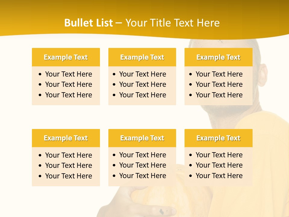 A Man In A Yellow Shirt Holding A Pumpkin PowerPoint Template