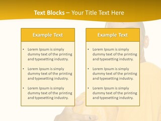 A Man In A Yellow Shirt Holding A Pumpkin PowerPoint Template