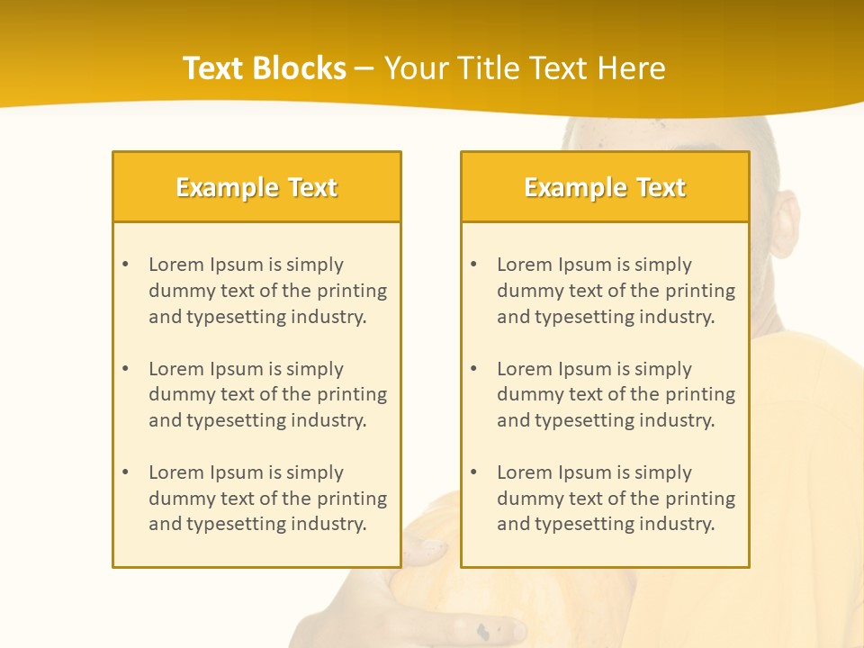 A Man In A Yellow Shirt Holding A Pumpkin PowerPoint Template