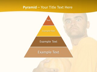 A Man In A Yellow Shirt Holding A Pumpkin PowerPoint Template