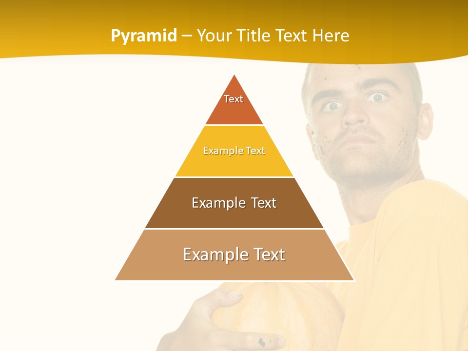 A Man In A Yellow Shirt Holding A Pumpkin PowerPoint Template