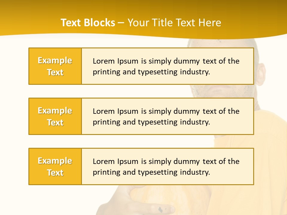 A Man In A Yellow Shirt Holding A Pumpkin PowerPoint Template