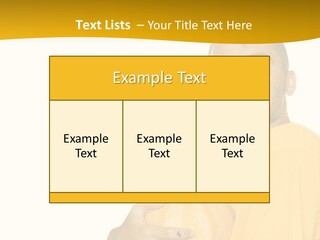 A Man In A Yellow Shirt Holding A Pumpkin PowerPoint Template