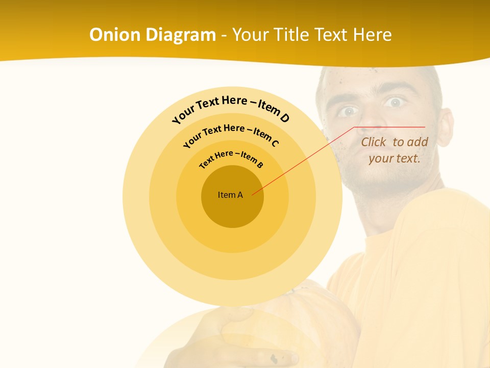 A Man In A Yellow Shirt Holding A Pumpkin PowerPoint Template