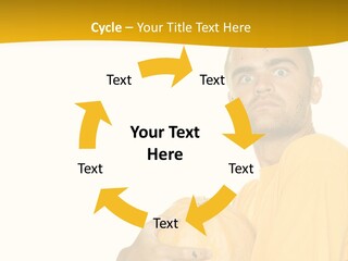 A Man In A Yellow Shirt Holding A Pumpkin PowerPoint Template