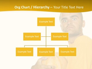 A Man In A Yellow Shirt Holding A Pumpkin PowerPoint Template