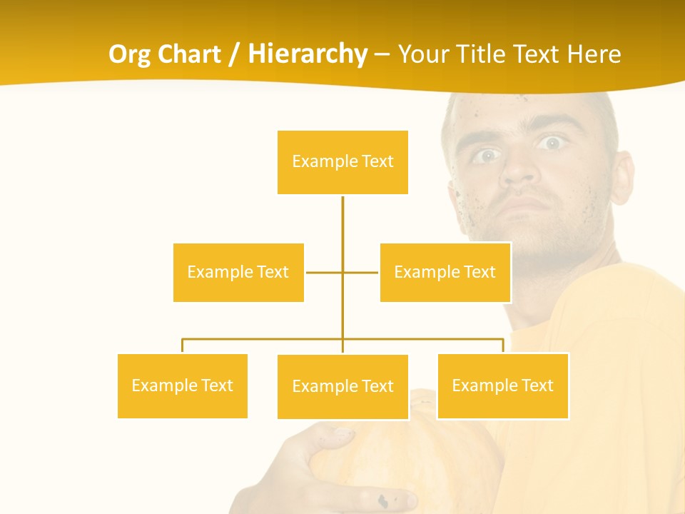 A Man In A Yellow Shirt Holding A Pumpkin PowerPoint Template