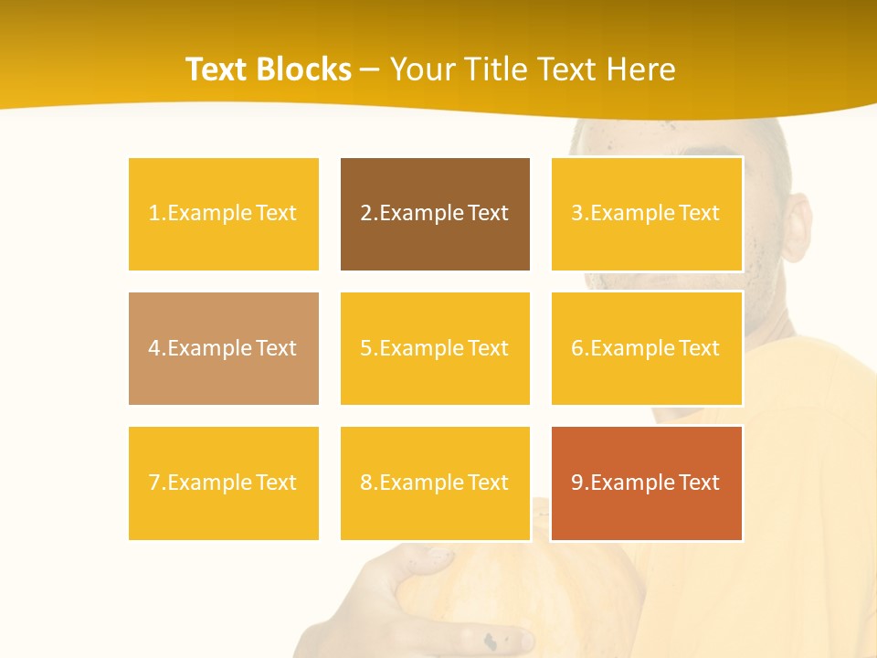 A Man In A Yellow Shirt Holding A Pumpkin PowerPoint Template