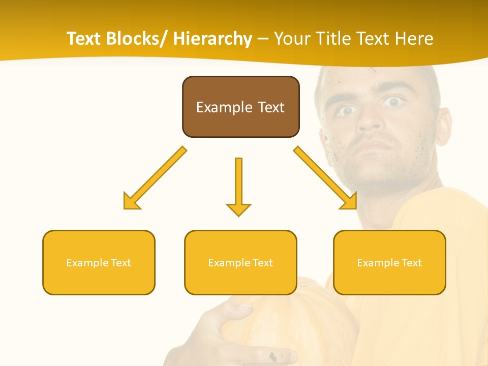 A Man In A Yellow Shirt Holding A Pumpkin PowerPoint Template