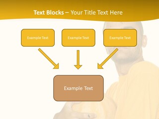 A Man In A Yellow Shirt Holding A Pumpkin PowerPoint Template