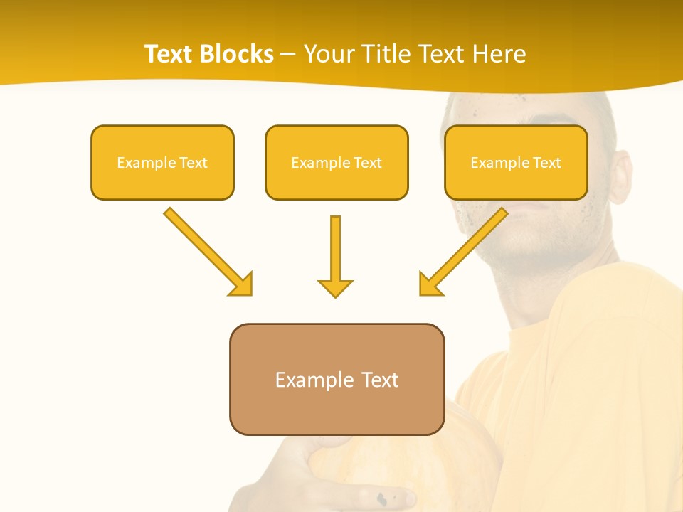 A Man In A Yellow Shirt Holding A Pumpkin PowerPoint Template