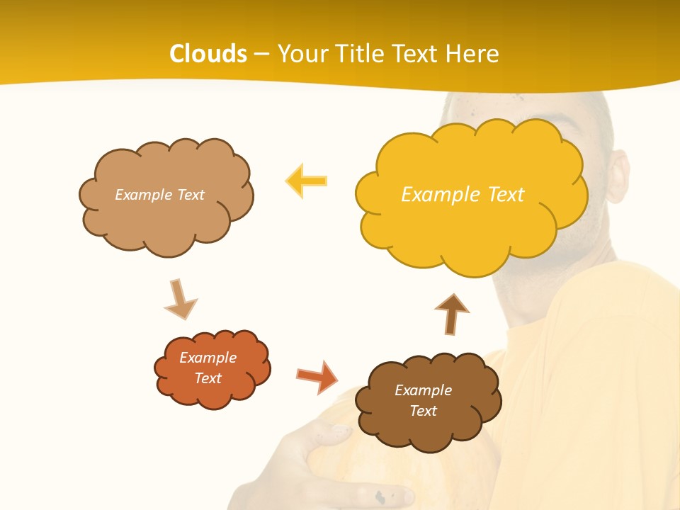 A Man In A Yellow Shirt Holding A Pumpkin PowerPoint Template