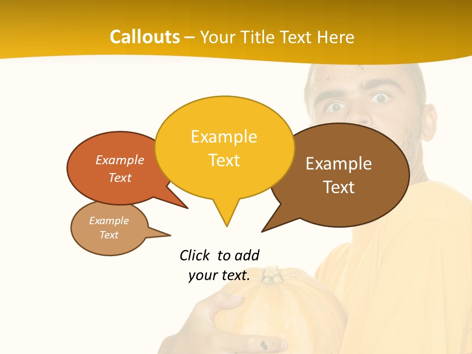 A Man In A Yellow Shirt Holding A Pumpkin PowerPoint Template