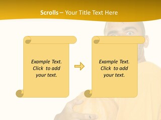 A Man In A Yellow Shirt Holding A Pumpkin PowerPoint Template