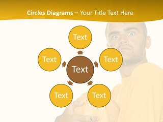 A Man In A Yellow Shirt Holding A Pumpkin PowerPoint Template