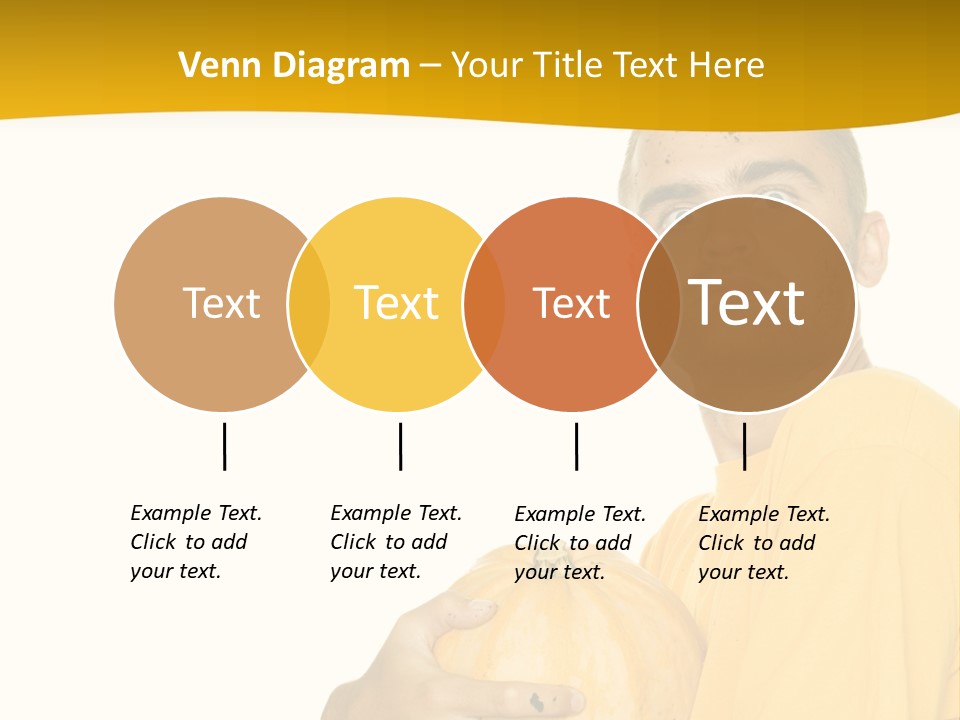 A Man In A Yellow Shirt Holding A Pumpkin PowerPoint Template