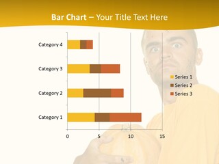 A Man In A Yellow Shirt Holding A Pumpkin PowerPoint Template