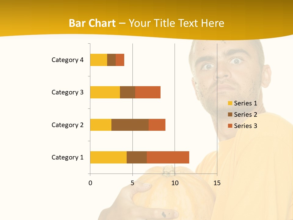 A Man In A Yellow Shirt Holding A Pumpkin PowerPoint Template