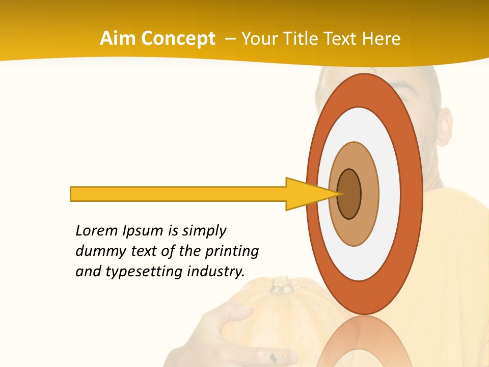 A Man In A Yellow Shirt Holding A Pumpkin PowerPoint Template