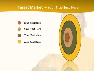 A Man In A Yellow Shirt Holding A Pumpkin PowerPoint Template