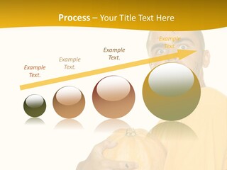 A Man In A Yellow Shirt Holding A Pumpkin PowerPoint Template