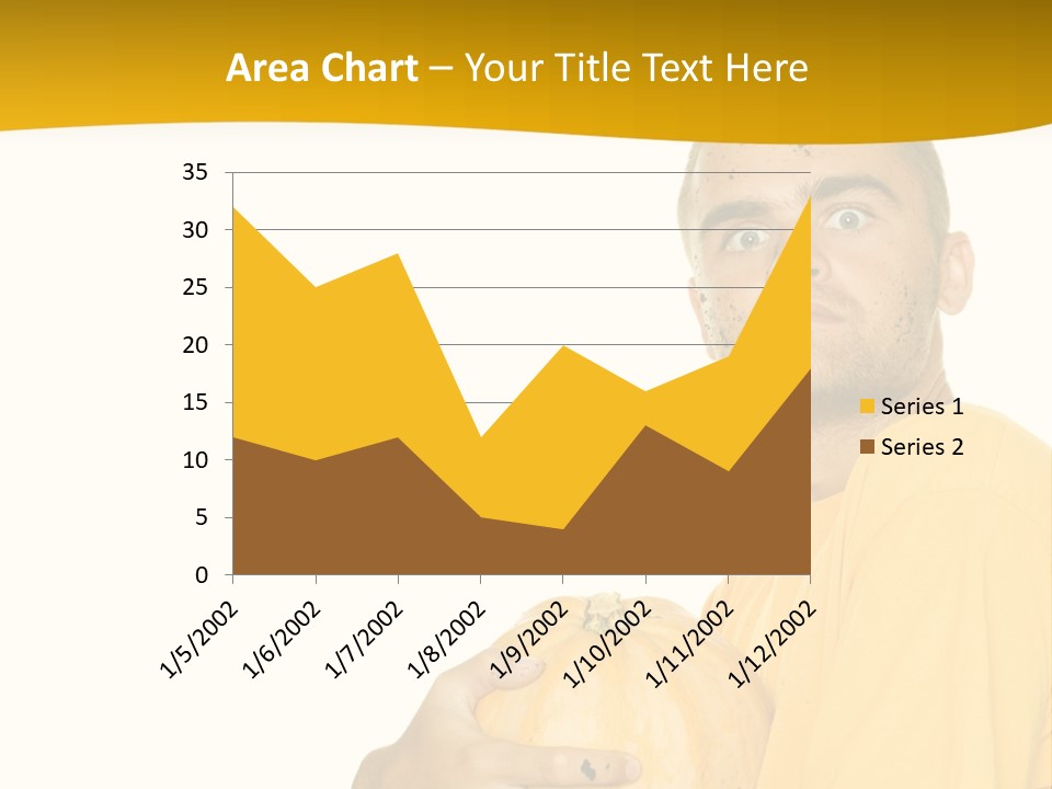 A Man In A Yellow Shirt Holding A Pumpkin PowerPoint Template