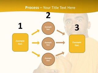 A Man In A Yellow Shirt Holding A Pumpkin PowerPoint Template