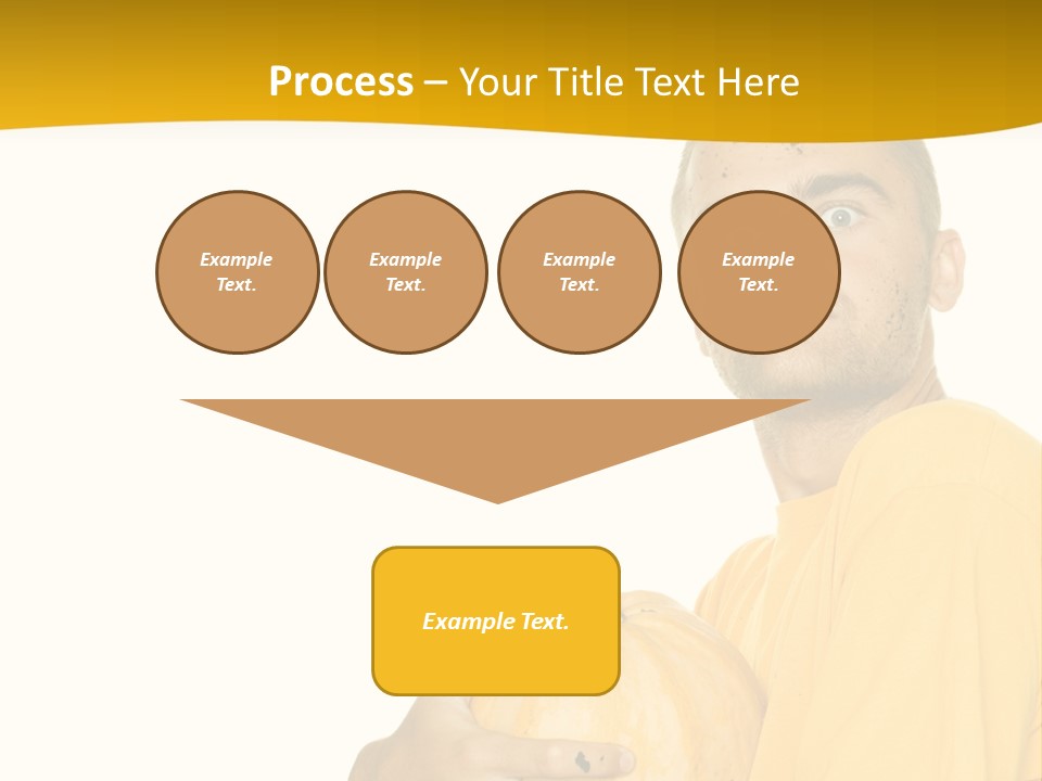 A Man In A Yellow Shirt Holding A Pumpkin PowerPoint Template