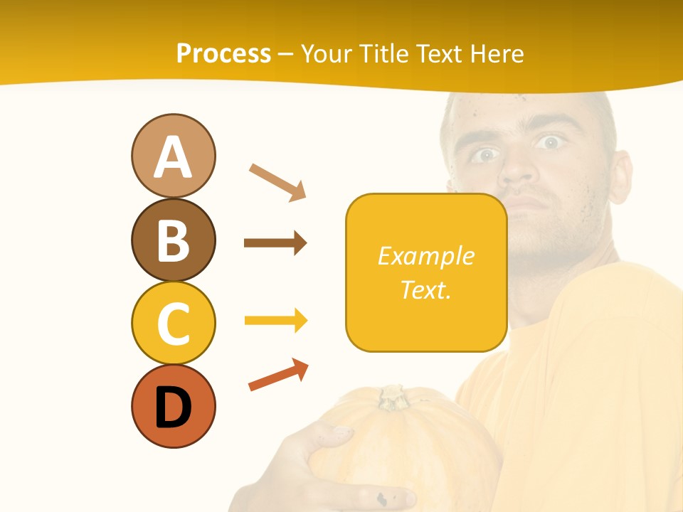 A Man In A Yellow Shirt Holding A Pumpkin PowerPoint Template
