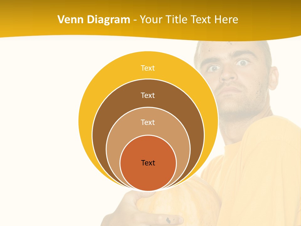 A Man In A Yellow Shirt Holding A Pumpkin PowerPoint Template