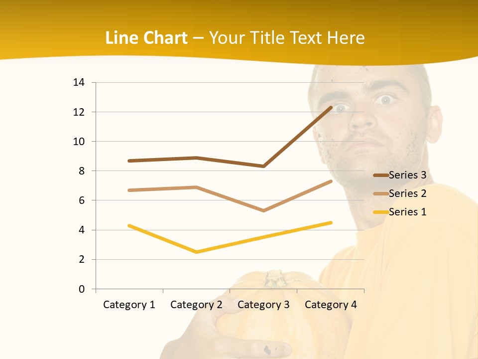 A Man In A Yellow Shirt Holding A Pumpkin PowerPoint Template