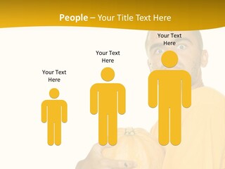 A Man In A Yellow Shirt Holding A Pumpkin PowerPoint Template