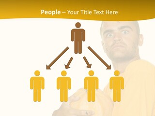 A Man In A Yellow Shirt Holding A Pumpkin PowerPoint Template