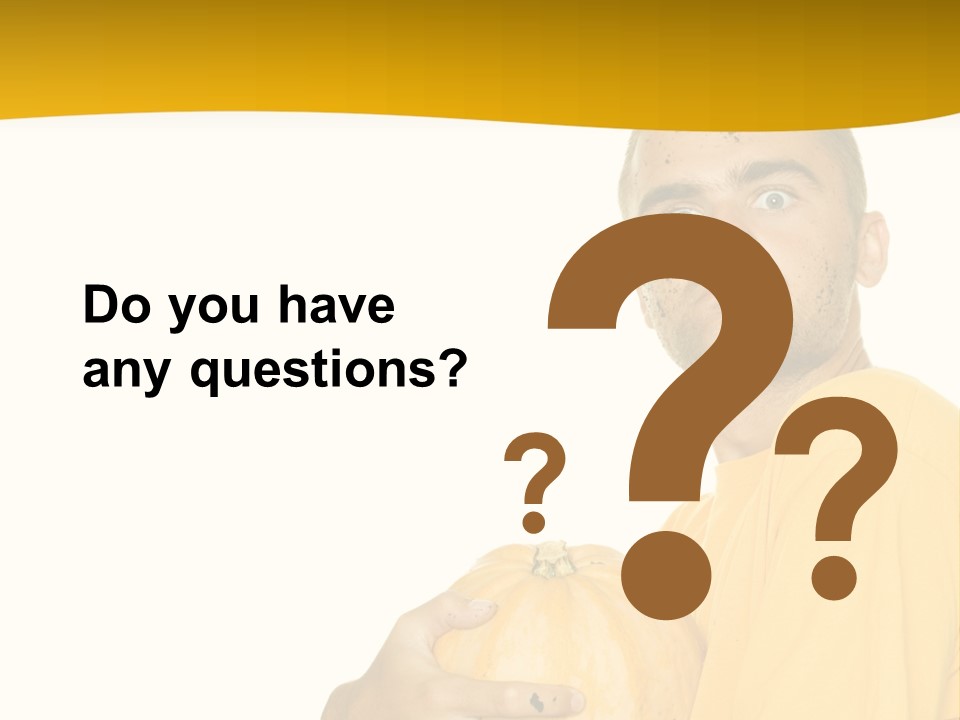 A Man In A Yellow Shirt Holding A Pumpkin PowerPoint Template