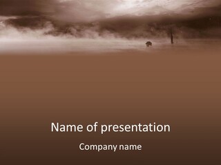 A Black And White Photo Of A Foggy Field PowerPoint Template