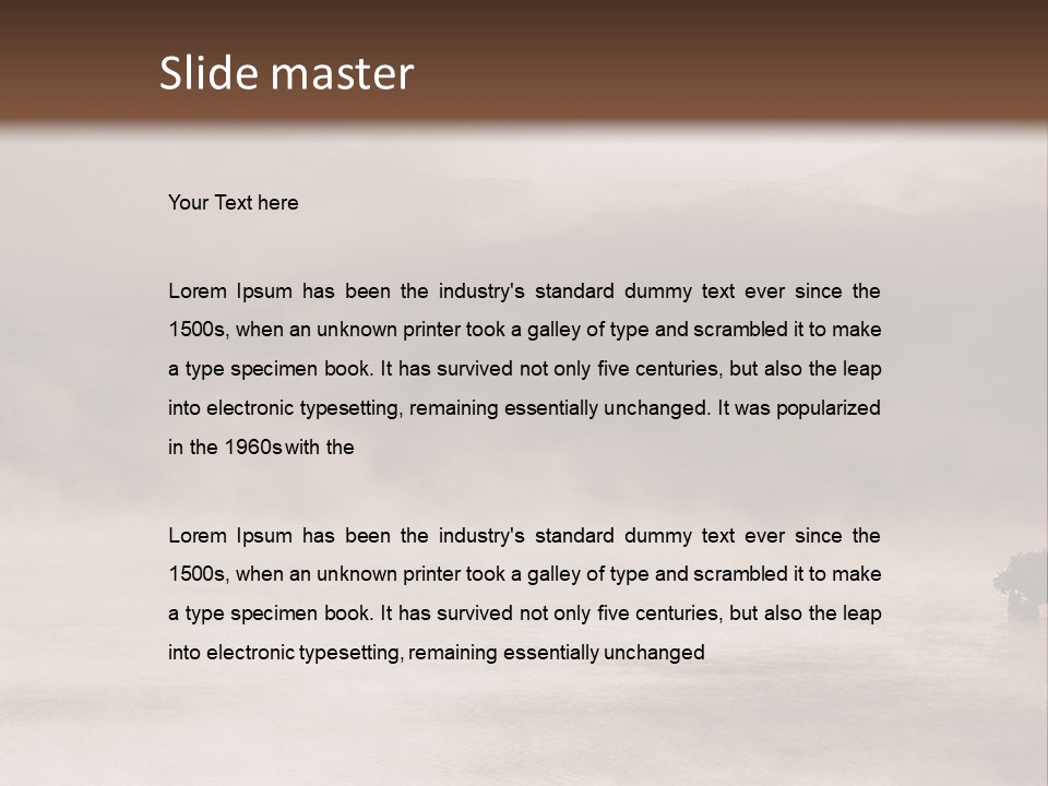 A Black And White Photo Of A Foggy Field PowerPoint Template