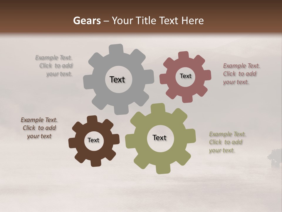 A Black And White Photo Of A Foggy Field PowerPoint Template