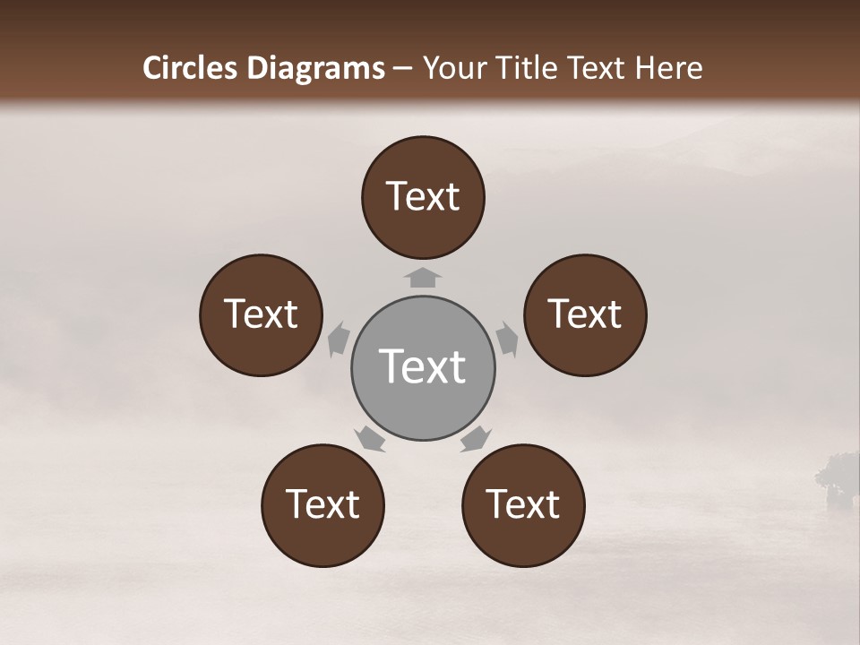 A Black And White Photo Of A Foggy Field PowerPoint Template