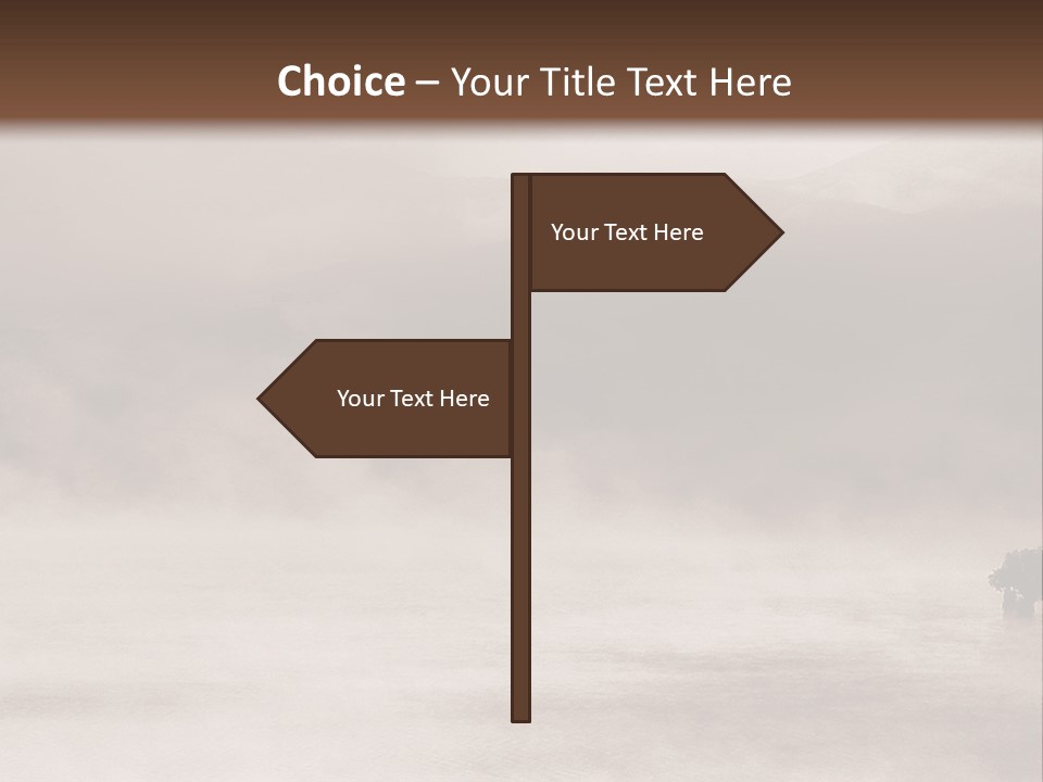 A Black And White Photo Of A Foggy Field PowerPoint Template