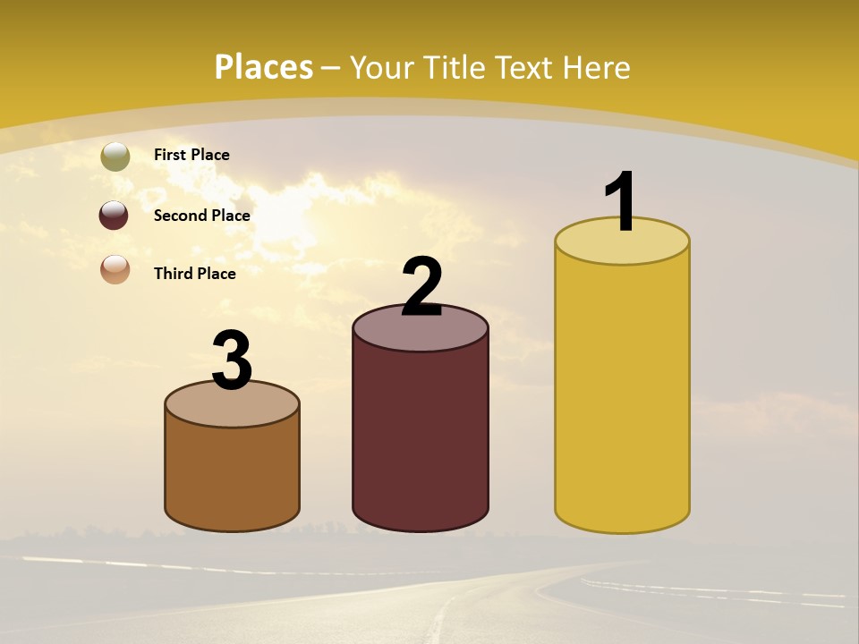 A Road With The Sun Shining Through The Clouds PowerPoint Template