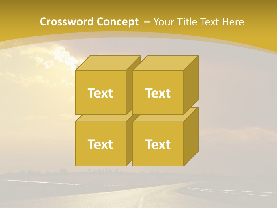 A Road With The Sun Shining Through The Clouds PowerPoint Template