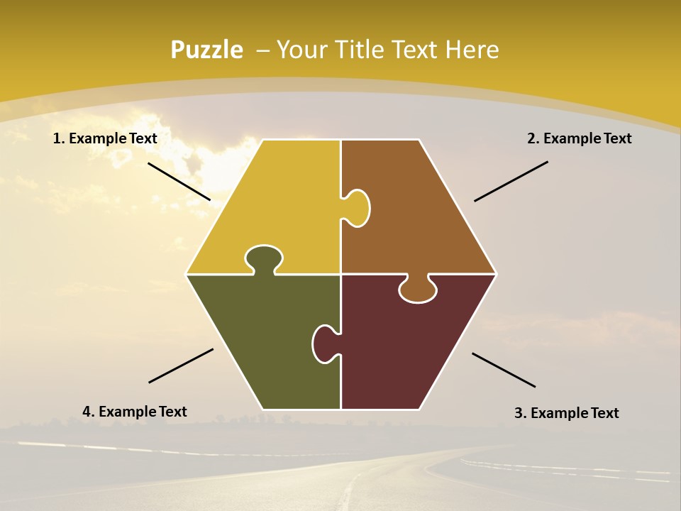 A Road With The Sun Shining Through The Clouds PowerPoint Template