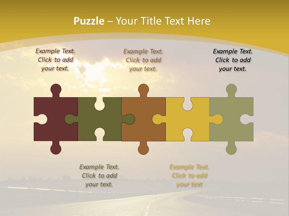 A Road With The Sun Shining Through The Clouds PowerPoint Template